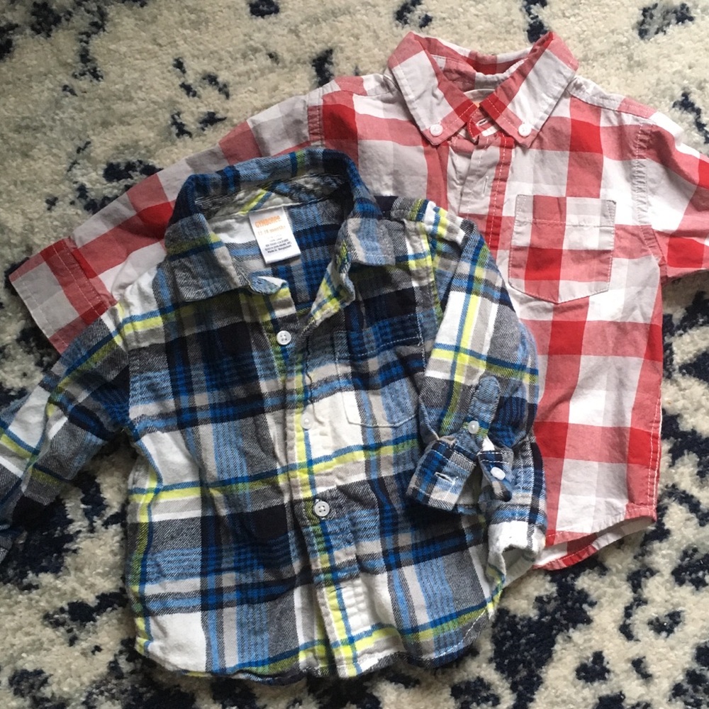 (2) Toddler boy sz 12-18m Gymboree button downs